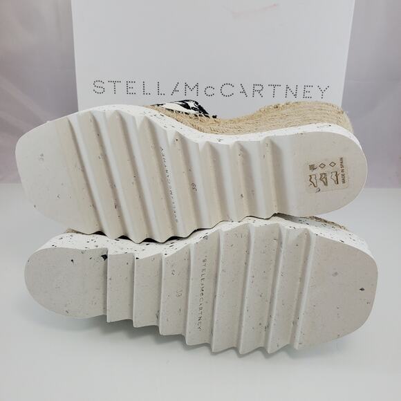 NEW$770 Stella McCartney Gaia Embroider Platform Wedge Espadrille Sandals Sz 39 - Picture 8 of 16